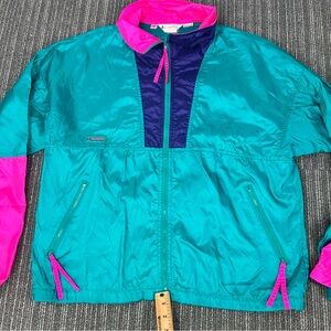 Vintage Columbia Women’s Teal and Pink Jacket